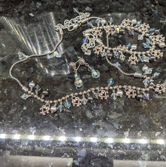 Brighton Multi Blue Crystal, Pearl, & Silver Set - Picture 11 of 13